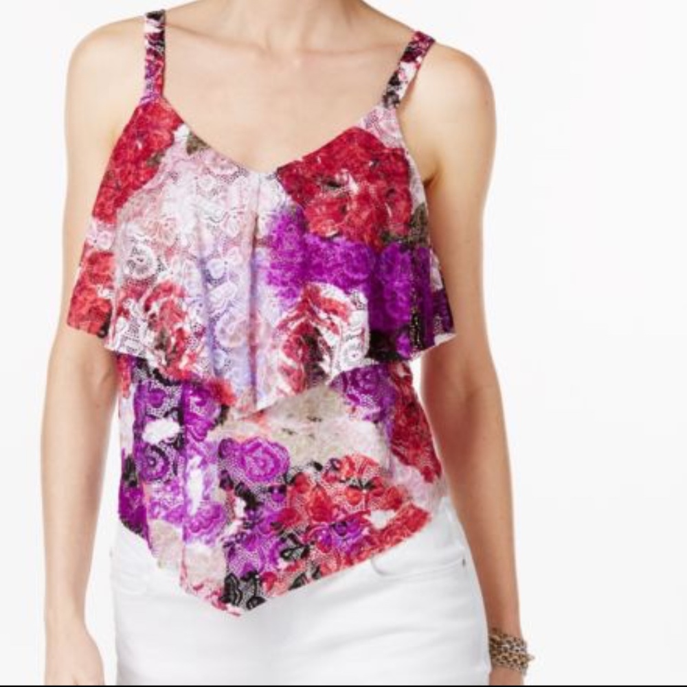 INC International Concepts Tiered Lace Top New